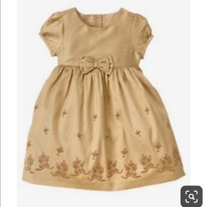 Janie and Jack Silk Gold Rose Dress